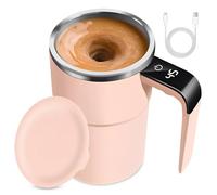 Self-Stirring Mug, Magic Mug, Self-Stirring Mug, Milk Coffee Cup, Stainless Steel, Cocoa Cup, Smart Cup for Coffee, Tea, Hot Chocolate, Milk, Cocoa, Protein (Model 2 Pink)