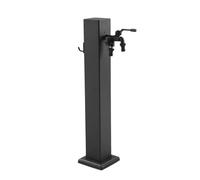 Self-Supporting Garden Hose with Stainless Steel Faucet - Outdoor Fire Hydrant Tap - Durable Black Garden Accessory for Effortless Water Access and Irrigation