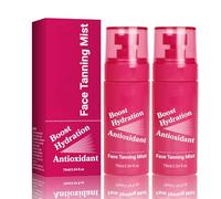 Self Tanner Face Tanning Mist - Antioxidant Sunless Tanning Spray for Face & Neck, Quick-Dry Streak-Free Formula, Vegan Cruelty-Free Tan Water for Natural Looking Sun-Kissed Glow (2pc)