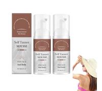 Self Tanner Mousse, With Natural & Organic Ingredients, Moisturizing Bronzing Mousse, Clear Tanning Foam, No Nasty Smell for Streak Free Finish Dark Fake Tan, Sunless Tanner (2Pc)