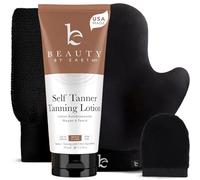 Self Tanner & Tanning Application Kit - Bundle of Sunless Tanning Lotion Made With Natural & Organic Ingredients, Exfoliation Mitt, Body and Face Applicator Glove for a Professional Self Tan