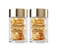 Self Tanning Corrective Capsules with Tan Accelerator, Tanning Drops for Face & Body, Skin Tone Revitalisation for Sun-Kissed Glow, Vegan & Cruelty Free Tan Enhancer (60 capsules)
