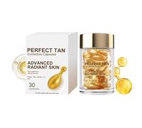 Self Tanning Corrective Capsules with Tan Accelerator, Tanning Drops for Face & Body, Skin Tone Revitalisation for Sun-Kissed Glow, Vegan & Cruelty Free Tan Enhancer (30 capsules)