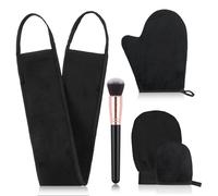 Self Tanning Mitt Applicator Set, 5-Piece Double Sided Self Tan Mitt | with Mini Tanning Glove, Exfoliate Mitt, Face Tanning Brush, and Ultra Soft Microfiber Back Lotion Applicator, Apply Lotion