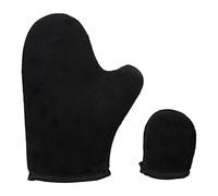 Self Tanning Mitt Applicator Soft Reusable Double Sided Tanning Glove for Application of Self Tanning Mousse or Lotion (Negro)