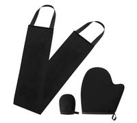 Self Tanning Mitt Set, Exfoliate Mitt, Back Tanner Applicator, Streak-Free Natural Tan, Reusable Tanning Glove for Lotion Mousse Prevent Stained Hands