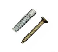 Self-Tapping Carbon Steel Expansion Bolts Heavy-Duty Galvanized Anchors Yellow 50-Pack Secure Mounting for Concrete Hollow Brick Lightweight Walls DIY Contractors(8mm, 50 Sets)