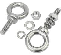 Self Tapping Eye Bolt,2pcs Shoulder EyeNuts Ring M3~ M12 Lifting Nuts 304 Stainless Steel Extended Screw Eyebolt Set With(M10x20mm)