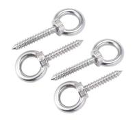Self Tapping Eye Bolt, Bolts 4pcs M4~M12 304 Stainless Steel Lifting Round Ring Hooks Wood Screws Nut Screw(M12x60mm)