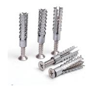 Self-Tapping Screw And Expansion Tube Anchor Kit | Carbon Steel Heavy Duty Drywall Concrete Drilling Plug Expansion Bolt Fasteners(5mm-(Style B),50 Sets)