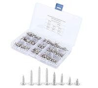Self Tapping Screw Set, 400pcs Plated Carbon Steel M3, Silver - High Strength, Precise Threading for Plastic and Wood, Durable Fastening Solution