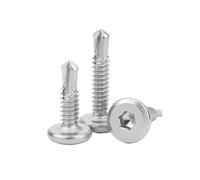 Self Tapping Screws 20pcs M5.5 M6.3 410 Stainless Steel Allen Hex Hexagon Socket Flat Head Self-tapping Screw Dovetail Guardrail For Ironplate(M5.5x25mm)