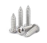 Self-tapping screws 3/50pcs M2 M2.3 M2.6 M3.5 M4 M5 to M8 304 Stainless Steel Allen Hex Hexagon Socket Pan Button Round Head Self-tapping Screw(20mm,50pcs M3)