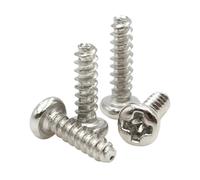 Self Tapping Screws 30/50/100pcs Grade 4.8 Carbon Steel Phillips Cross Recessed Round Head Self-tapping Flat Tail Screws M1.2 .7 M2 .6 M3 M4 M5(4mm,M2 (100pcs))