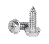 Self Tapping Screws, 304 Stainless Steel Hexagonal Flange Head Self Drilling Screws Silver Grey M3 M4 M5 M6 Pack of Multiple(M4x16 20pcs)