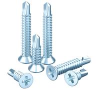 Self Tapping Screws 4.2x50 mm Self Drilling Screws for Metal Sheets Roofing Windows Countersunk Screws Drill Flat Head Zinc Screws 50Pcs