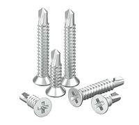 Self Tapping Screws 4.8x19 mm Stainless steel Self Drilling Screws for Metal Sheets Roofing Windows Countersunk Screws Drill Flat Head Zinc Screws 50Pcs