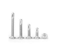 Self Tapping Screws 410 Stainless Steel Flat Head Hex Self-tapping Screws Drilling Tail Screw M5.5 M6.3(19mm,M5.5 (10Pcs))
