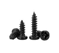 Self-tapping screws 50/100/ 200/ 500pcS M1 M1.2 M1.4 M1.7 M2 M2.6 M3 M3.5 Black Steel Small Flat Cross Round Pan Head Self-tapping Screw(6mm,M1.7 x100pcs)