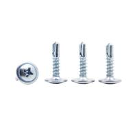 Self Tapping Screws 50pcs M4.2 Zinc Plated Large Flat Head Self Tapping Screws Drilling Tail Screw(38mm)
