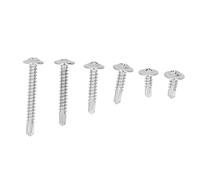 Self Tapping Screws For Metal, Stainless Steel Screws Sheet Metal 101Pcs Self Drilling Round Washer Head Stainless Steel M4.8 6 Sizes Fastener Assortment