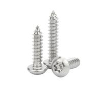 Self Tapping Screws, Stainless Steel Self Tapping Screws Torx Pan Head With Pin M2.9-M6.3 x 6.5-50mm Pack of 10(M4.8x32mm)