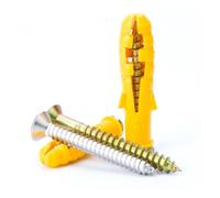 Self Tapping Screws with Ribbed Plastic Anchors, Durable Expansion Pipe Wall Plug for Secure Fixing in Various Materials