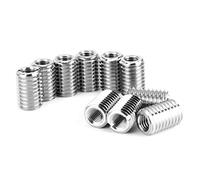 Self Tapping Thread Insert, 15mm Length Slotted Screw Metal Thread Insert for Aviation Automobile Electronic Communication(M6*1-M10*1.5)