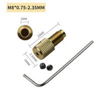 Self-Tightening Brass Drill Chuck Connecting Rod for Mini Electric Drill, M8-2/2.3/3.17/5mm Shaft with L-Wrench, 23.5mm Total Length, Compatible with 2mm Motor