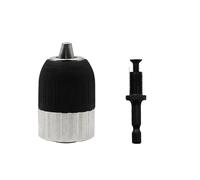 Self-Tightening Chuck Hex Shank Adapter for Impact Wrench Conversion, 3/8-24UNF Self-Locking Keyless Driver Tool, 2-13mm Electric Drill Chuck