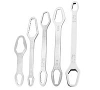 Self Tightening Wrench Set, Double End Spanner Kit, 5 Piece Universal Grip Socket Tool, Auto Adjustable Repair Wrench, Heavy Duty Mechanic Tool, Garage Bicycle Furniture Plumbing Home Maintenance Use