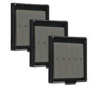 Self Wall Socket Covers 3pc Set, Waterproof and Dustproof for Safety (Black)