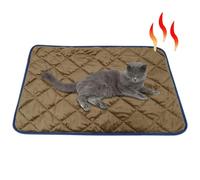Self Warming Cat Bed - Brown L Cat Thermal Pad | Heated Bed Mat | Non-Slip Cat Pad And Blanket | Comfortable Heated Cat Mat