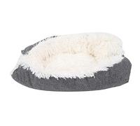 Self Warming Cat Bed, Cat Couch Kitty Bed Foldable Pet Bed Mat Plush Long Faux Fur Convertible Cuddler Soft Warm Sleeping Bag for Indoor Cats, 23.6x19.7x2in (White)