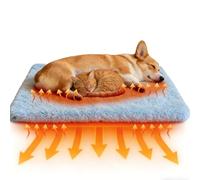 Self Warming Cat Bed Pad | Machine Washable Cover & Non-Slip Thermal Mat | Non-Electric Heated Pet Bed for Indoor Cats, Dogs, Small Animals (Gray, S)