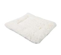 Self Warming Cat Bed, Plush Long Faux Fur Convertible Cuddler Foldable Pet Bed Mat Kitty Cat Couch Soft Warm Sleeping Bag for Indoor, 23.6x19.7x2in (White)