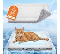 Self Warming Cat Bed, Reversible Warm Cool Cat Bed, Winter Warm Cats Pad & Summer Cooling Cats Mat, Soft Pet Mat for Kitty & Small Dogs, Perfect for Crates, Kennels, Beds, Sofas, Gray, 18"x24"