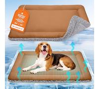 Self Warming Cat Bed, Reversible Warming Cooling Cat Bed, Winter Warm Cats Pad & Summer Cooling Cats Mat, Soft Pet Mat for Kitty & Small Dogs, Perfect for Crates, Beds, Sofas, Dark Brown, 24"x36"