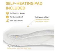 Self Warming Cat Bed - Self Heating Animal Blanket, Soft Fleece Insulation Mat | Radiant Heat Capture Design, Cold Season Theme, Lightweight Bedside Travel Fit, Small Pet Outdoor Cage Couch Carrier Se