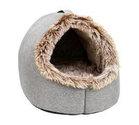 Self Warming Cat Cave - Plush Hooded Pet Bed Nest, Washable Pod with Removable Cushion | Small Dog Puppy Indoor Living Room Bedroom Apartment Balcony Home Calming Sleep Sanctuary