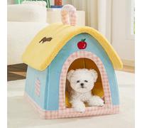 Self-Warming Fluffy Cat Bed House for Indoor Cats - Semi-Enclosed Luxury Pet Cave with Plush Nest for Small Medium Dogs & Cats, Winter Warm Cozy Bed (01,Medium)