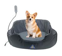 Self-Warming Heated Orthopedic Dog Bed with Dual-Side Comfort (Grey), Reversible Heating Pad for Cats & Small Pets, Waterproof and Machine Washable