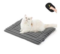 Self Warming Pet Bed,Reversible Two-Sided Use Self Heating Mat for Cats andDogs,Washable Pets Crate Pad for Indoor & Outdoor Use,Equipped with soft corduroy velvet cover and non slip sole (grey, XL)