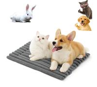 Self-Warming Pet Mat, S/M/L/XL Anti-Slip Washable Heating Cat Bed for Rabbits Cats Dogs, Ultra-Soft & Crinkle-Free Calms Anxious Pets (Grey, XL- 41 x 29in)