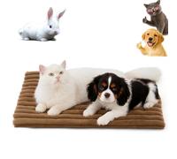 Self-Warming Pet Mat, S/M/L/XL Anti-Slip Washable Heating Cat Bed for Rabbits Cats Dogs, Ultra-Soft & Crinkle-Free Calms Anxious Pets (Brown, Small - 24 x 18in)