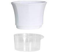 Self Watering Flower Pot Plastic Light-colored Planter for Indoor Plants | Cotton Rope Water Feed, Spill Reducing Reservoir, Simple Decor, for Flowers and Pothos on Balcony