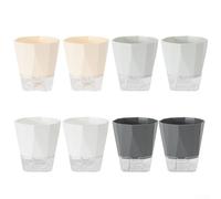 Self Watering Flowerpot Set of 8 with Water Storage Box and Absorption Rope for Maintaining Plant Moisture (Large size)