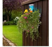 Self-Watering Hanging Fence Planter with Solar Light - 4-in-1 Outdoor Garden Planter for Low-Maintenance Plants - 3L Water Well (Silver/Grey, Brown, Green) Go IllumiWell (BROWN)