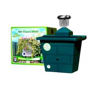 Self-Watering Hanging Fence Planter with Solar Light - 4-in-1 Outdoor Garden Planter for Low-Maintenance Plants - 3L Water Well (Silver/Grey, Brown, Green) Go IllumiWell (Green)