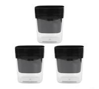 Self Watering Plant Pots 3 Piece Set with Transparent Water Level Indicator and Bottom Drainage for Healthy Root Growth (Black)